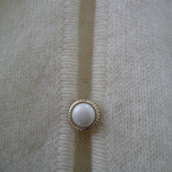 LAURA ASHLEY IVORY CASHMERE OVERSIZED WIDE SLEEVES CARDIGAN PEARL BUTTONS XL NEW - Picture 5 of 9
